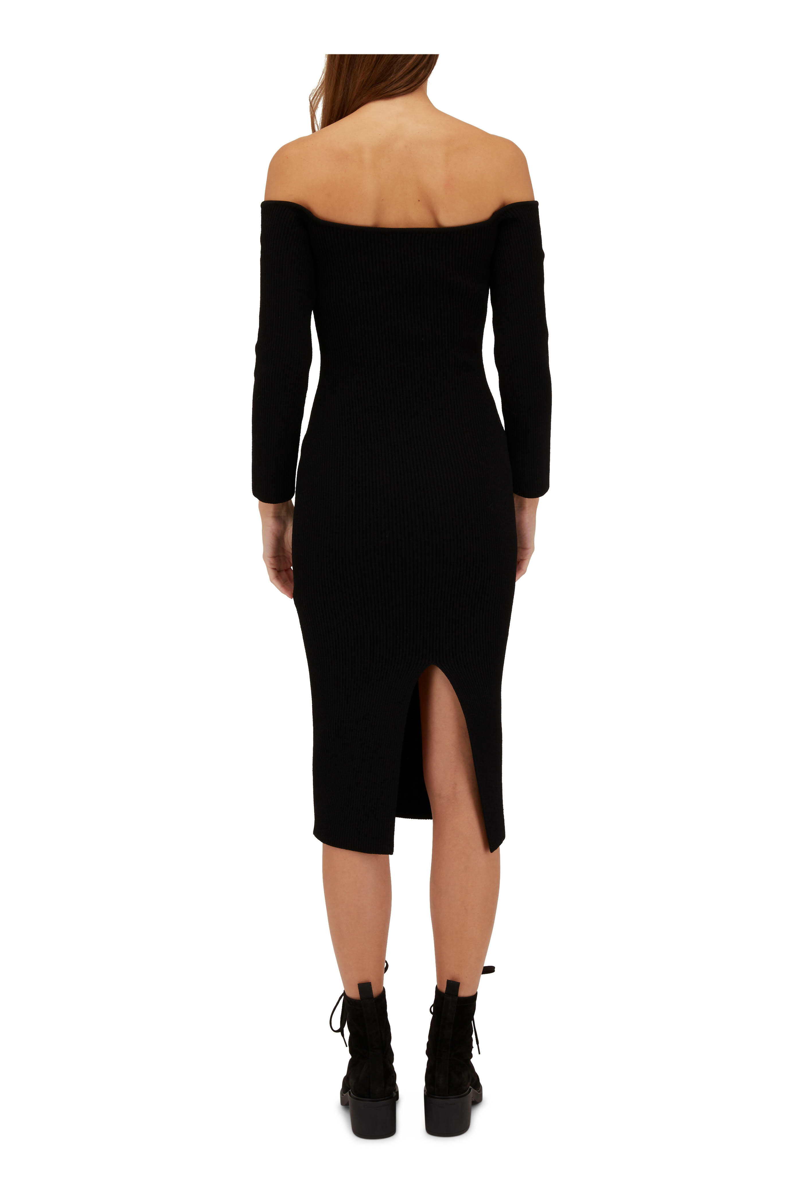 Khaite - Matilda Black Ribbed Knit Dress