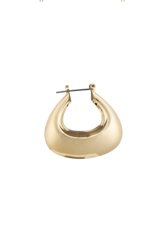 Cristina V. Gold Trapeze Hoop Earrings - view 2