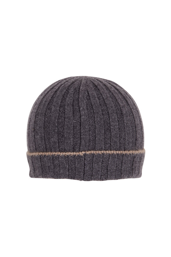 Brunello Cucinelli - Charcoal Ribbed Cashmere Beanie