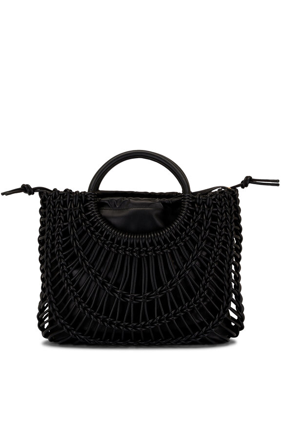 Valentino Garavani - Black Intreccio Open Weave Tote 