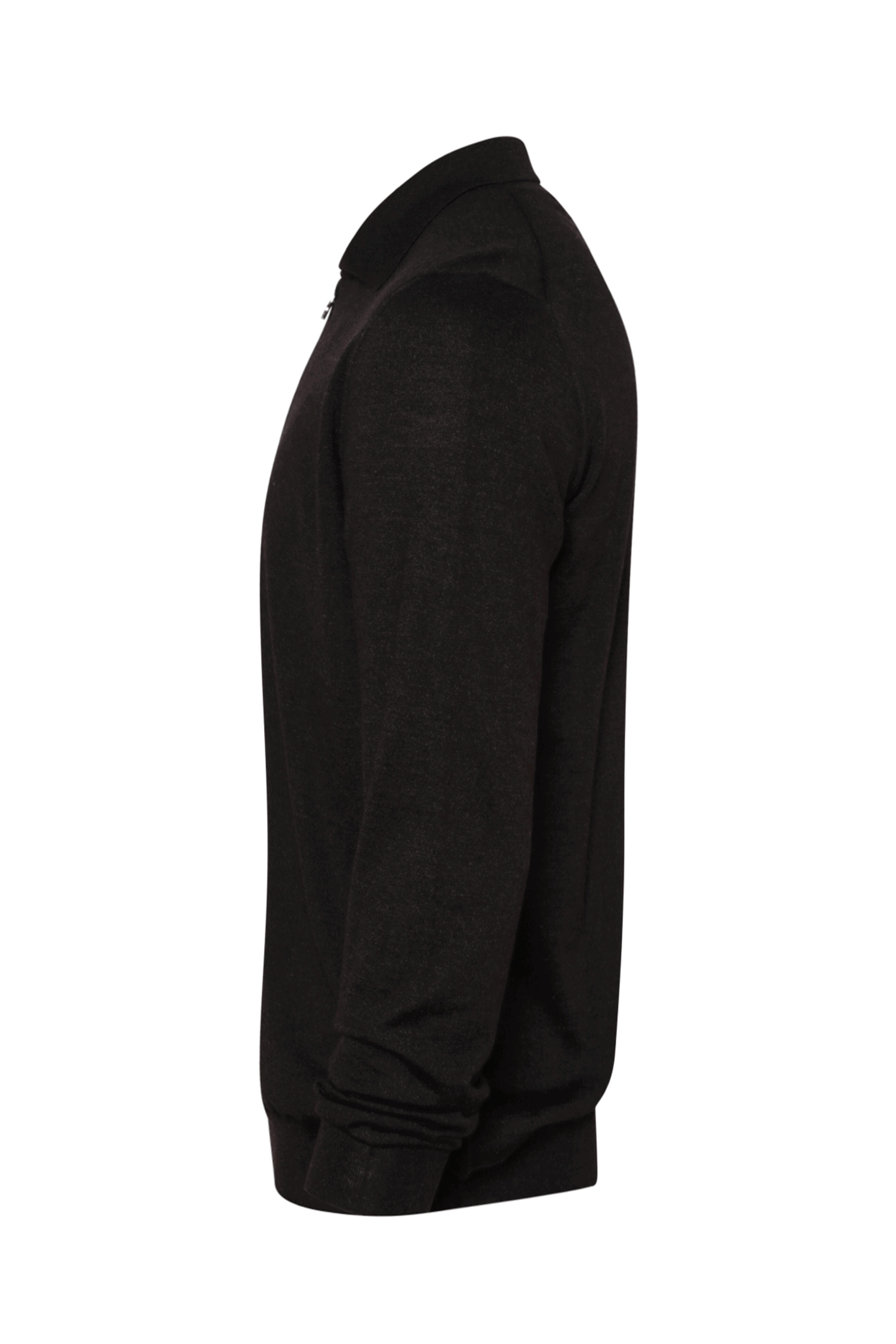 Kiton - Charcoal Gray Cashmere & Silk Zip Polo