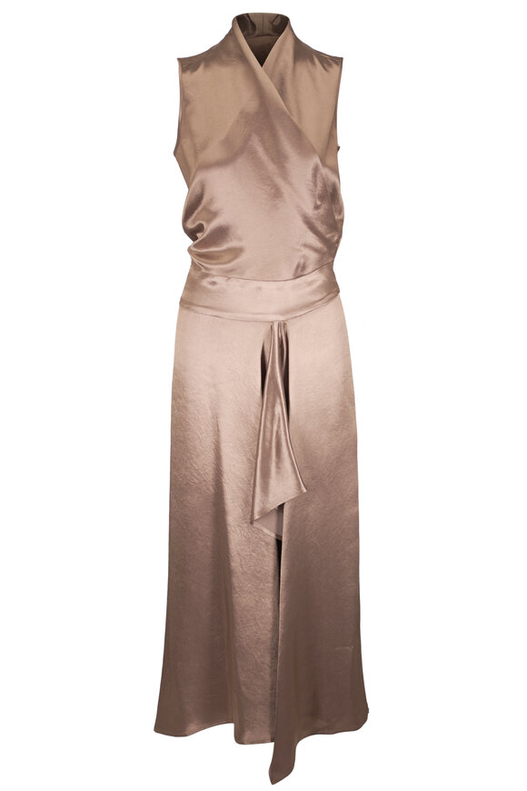 Zero + Maria Cornejo Jazmin Ero Bronze Shiny Drape Dress - view 1