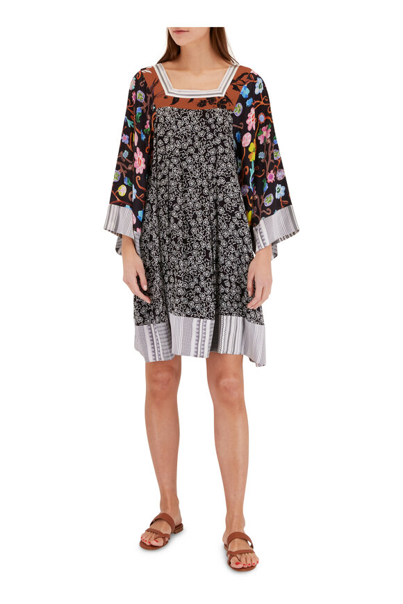 Dorothee Schumacher - Mixed Florals Black & Multi Long Sleeve Dress