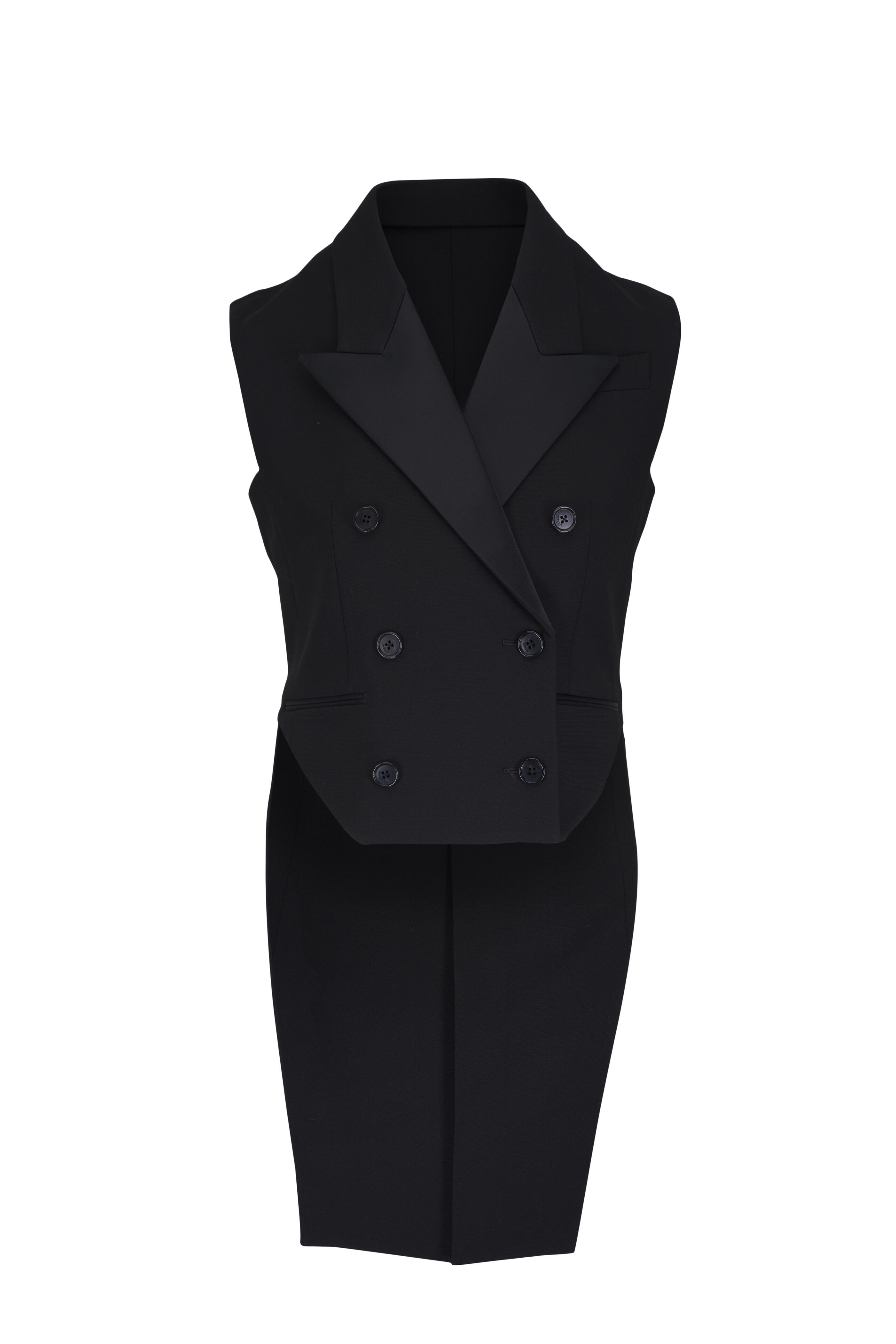 【送料&関税込】Khaite Orville Tailcoat Vest Khaite - Orville Black Tailcoat Double-Breasted Vest