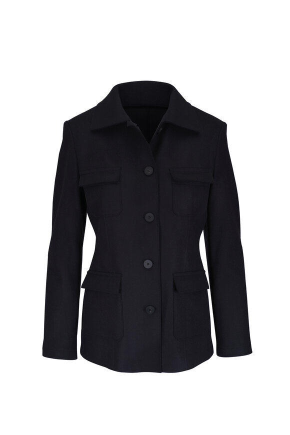 Harris Wharf Black Wool & Cashmere Field Jacket