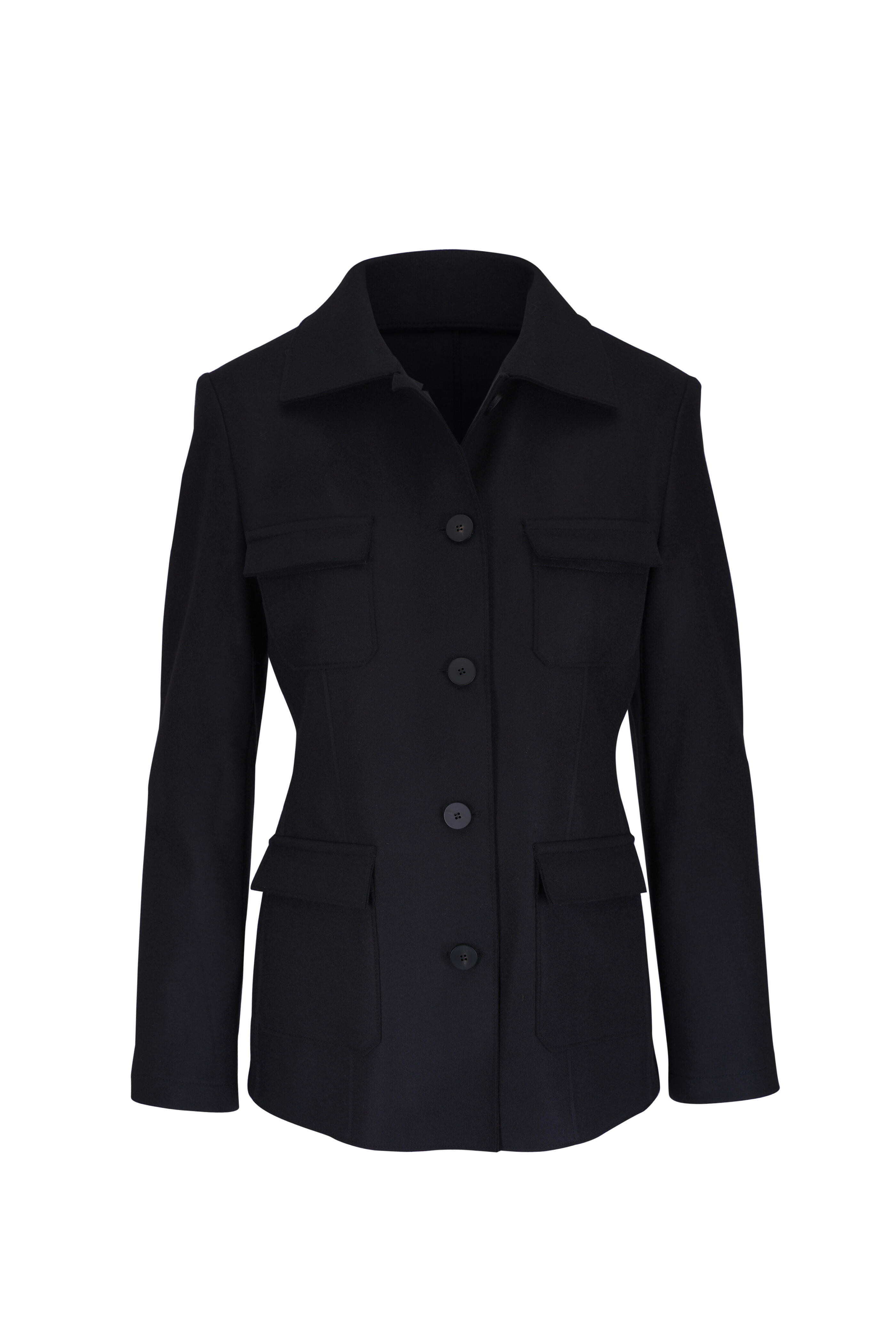 Harris Wharf - Black Wool & Cashmere Field Jacket