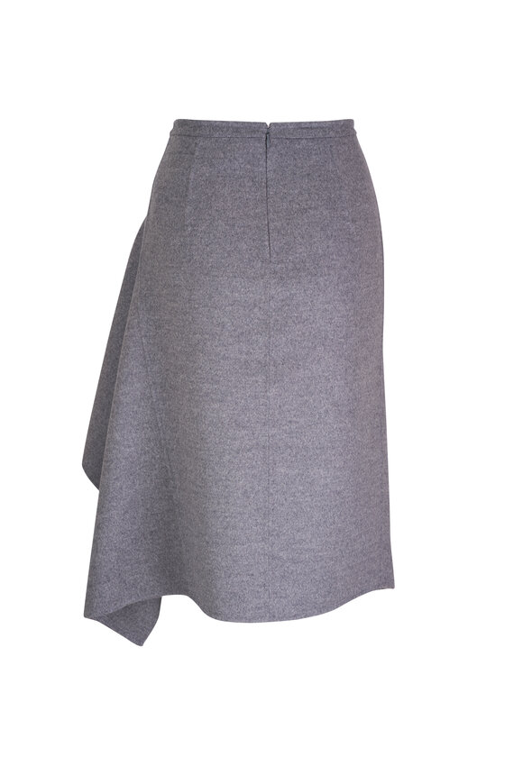 Michael Kors Collection - Bankers Mélange Gray Handkerchief Drape Skirt 