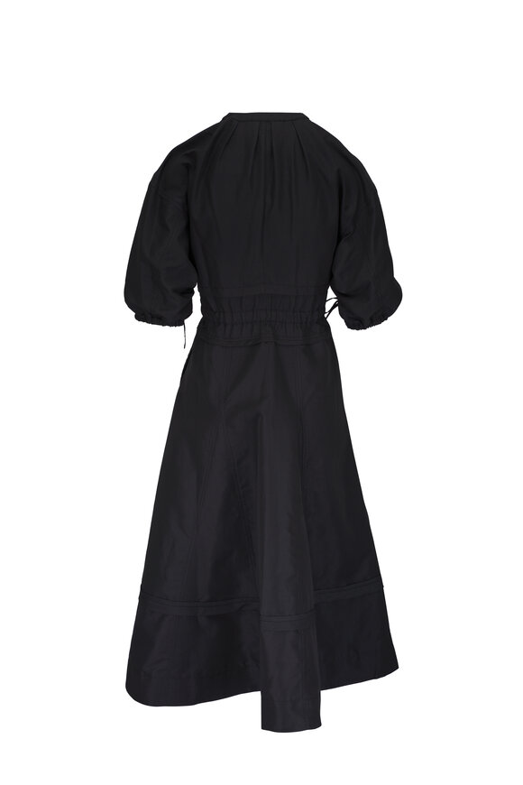 3.1 Phillip Lim - Cinched Sleeve V-Neck Black Belted Dress