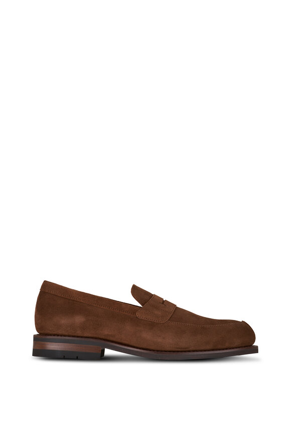 Heschung - Lilium Hydrovelours Brown Suede Penny Loafer