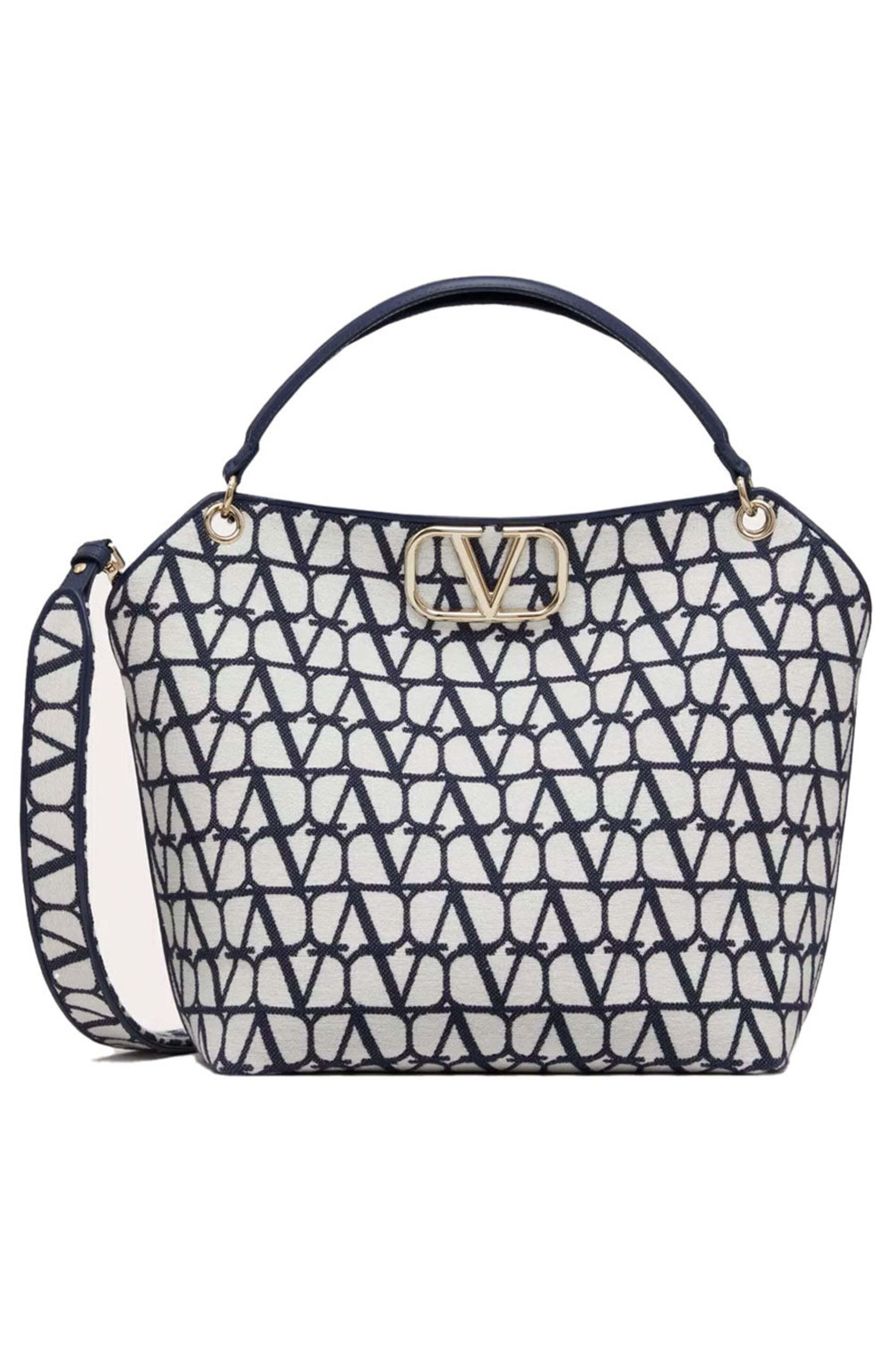 Valentino Garavani - All In Toile Iconographe Tote in Blue & White