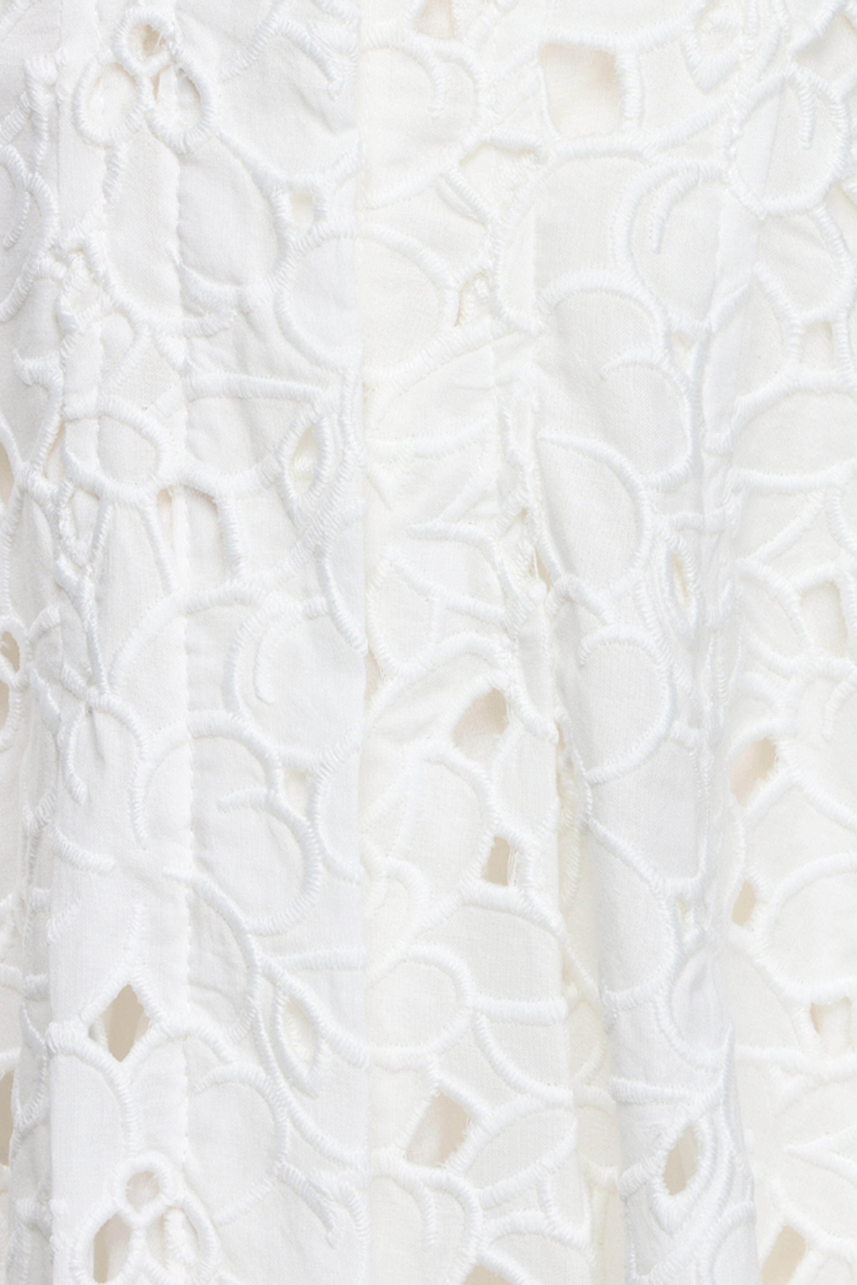 Simkhai - Jazz White Embroidered Midi Shirtdress