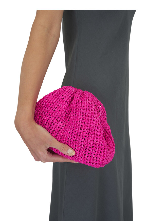 Maria La Rosa - Mini Game Fuchsia Crochet Clutch