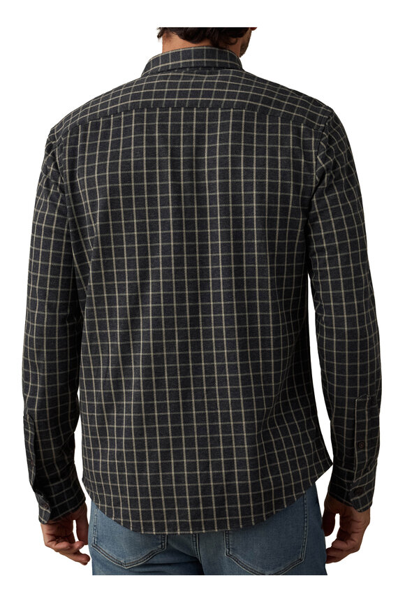 Faherty Brand Coastline Charcoal Gray Plaid Knit Sport Shirt - view 4