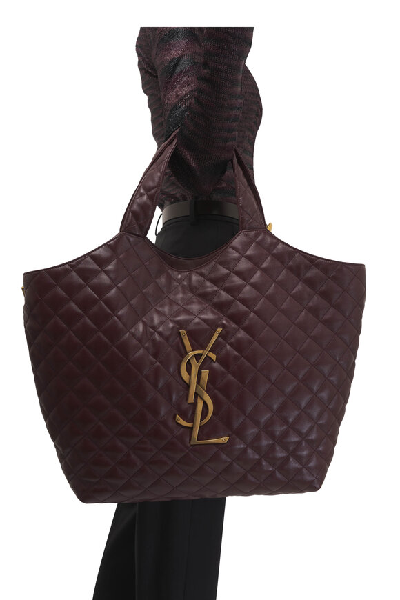 Saint Laurent Icare Rouge Quilted Leather Tote - view 2