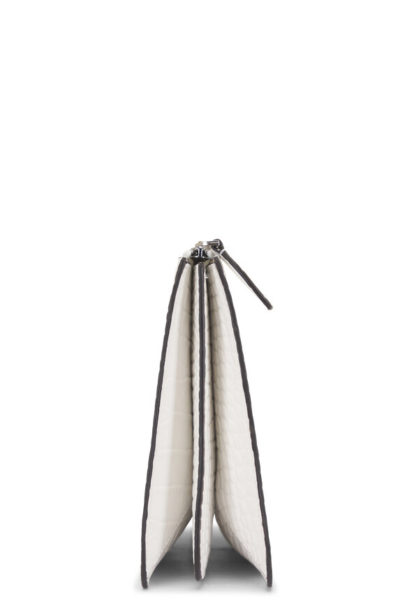 Totême Threefold White Embossed Leather Clutch - view 4