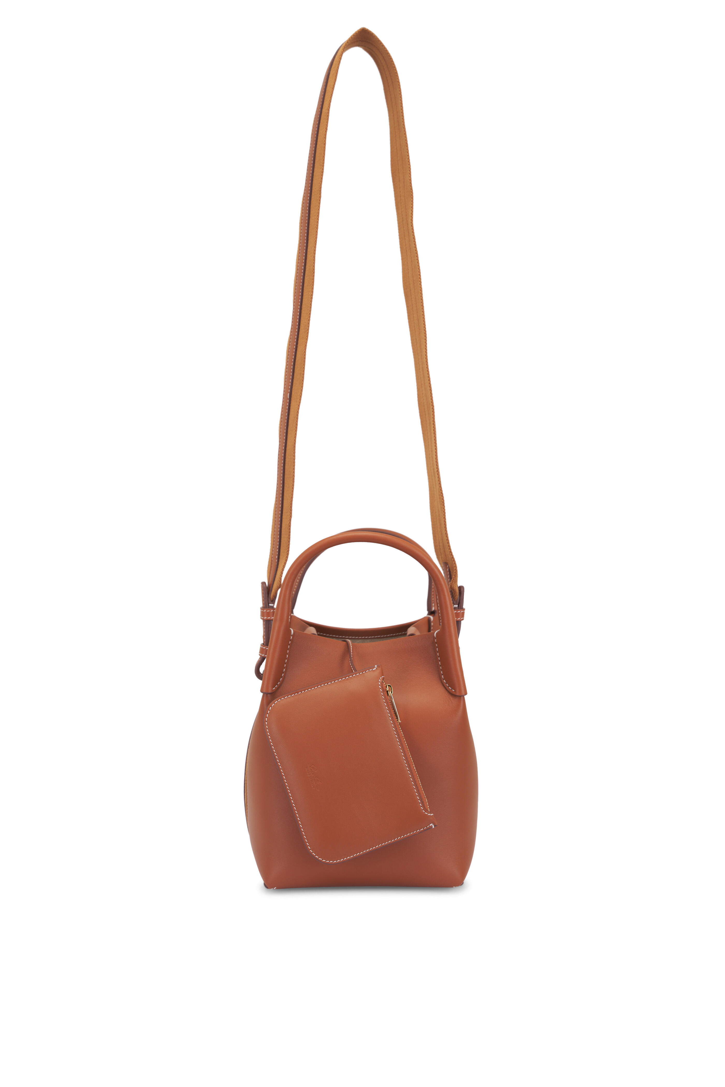 Loro Piana - Small Bale Tan & Sun Gold Leather Bucket Bag