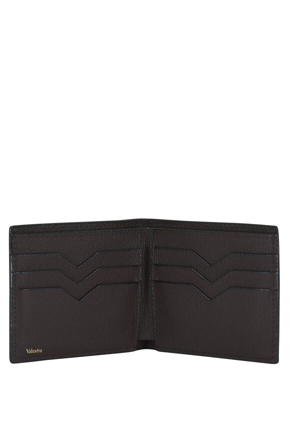 Valextra - Coffee Brown Leather Bi-Fold Wallet