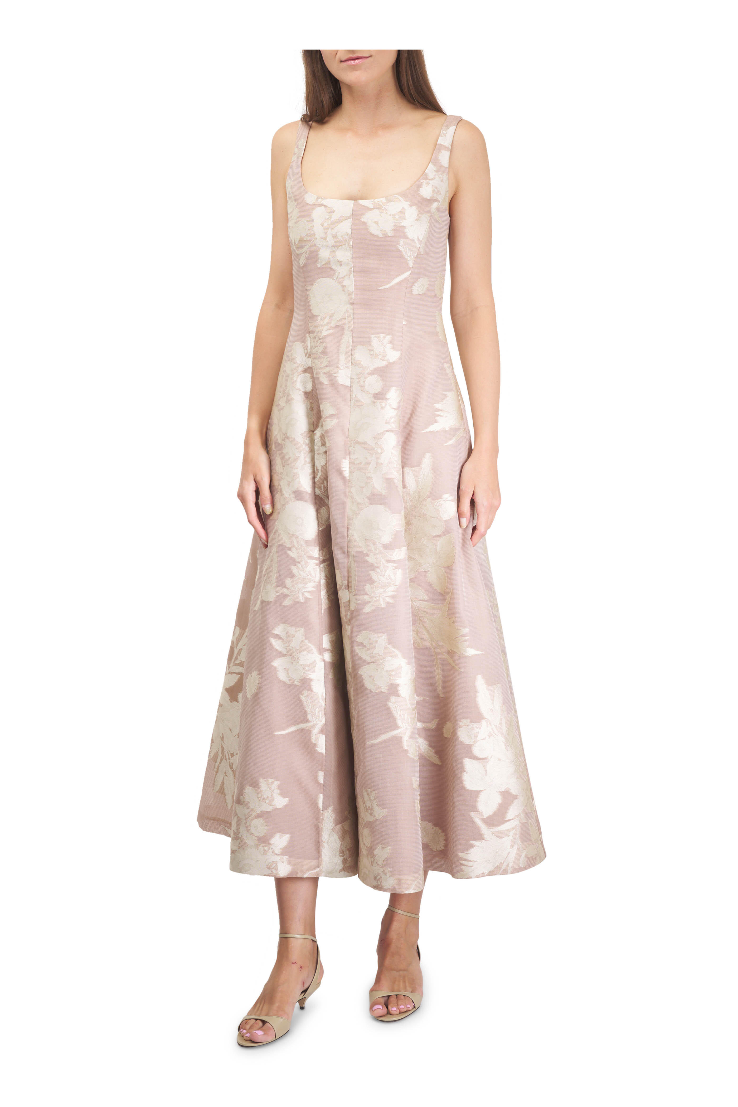 Lela Rose - Floral Fil Coupe Midi Dress