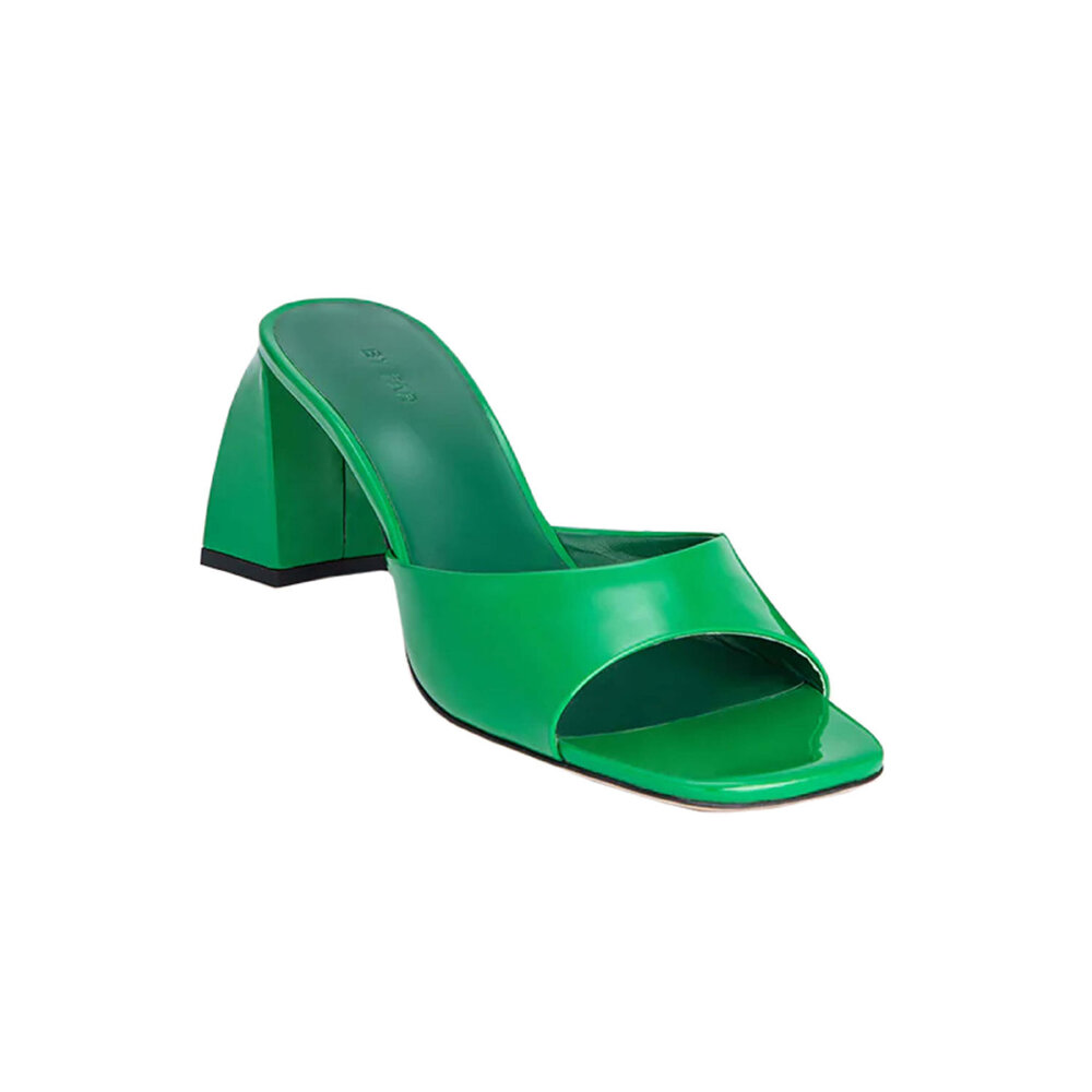 By Far - Romy Mule in Green Patent Leather | Mitchell Stores