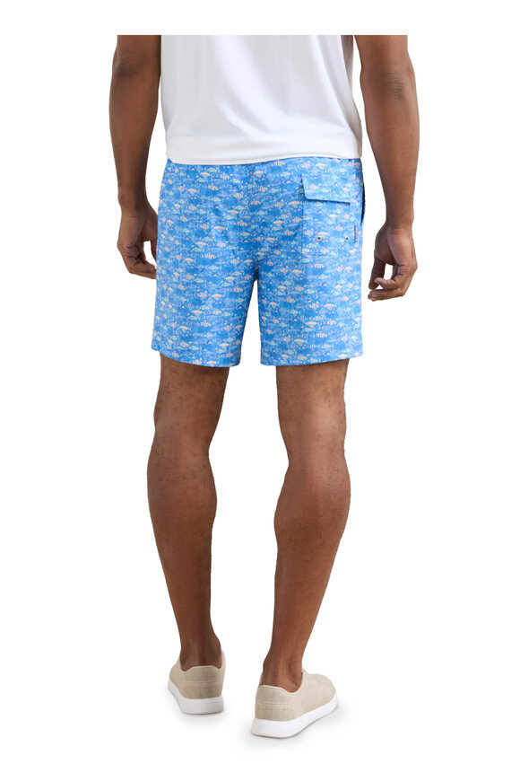 Peter Millar Sunfish Marina Blue Swim Trunks - view 4