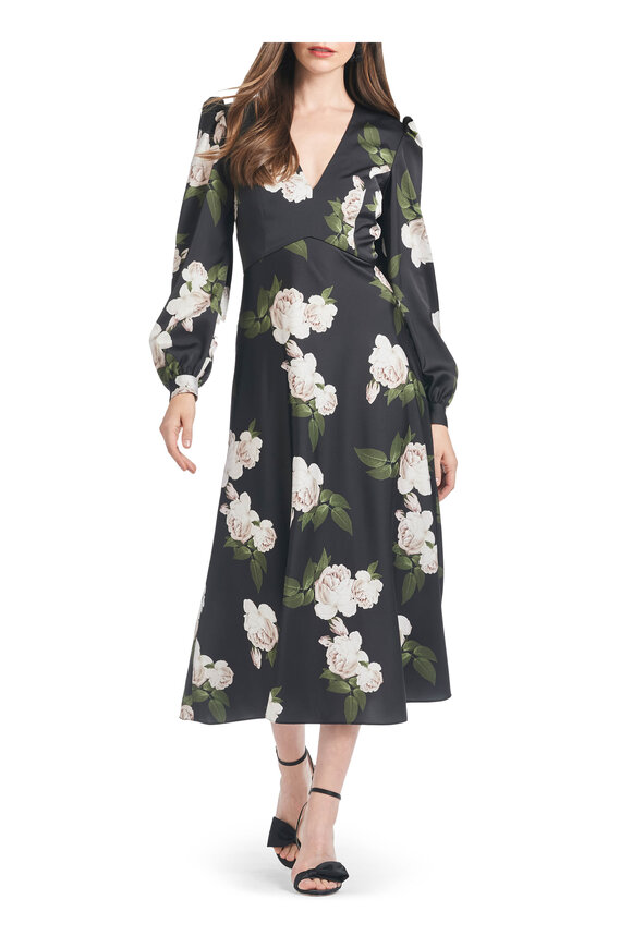 Sachin + Babi - Lola Obsidian Blooms Satin Dress