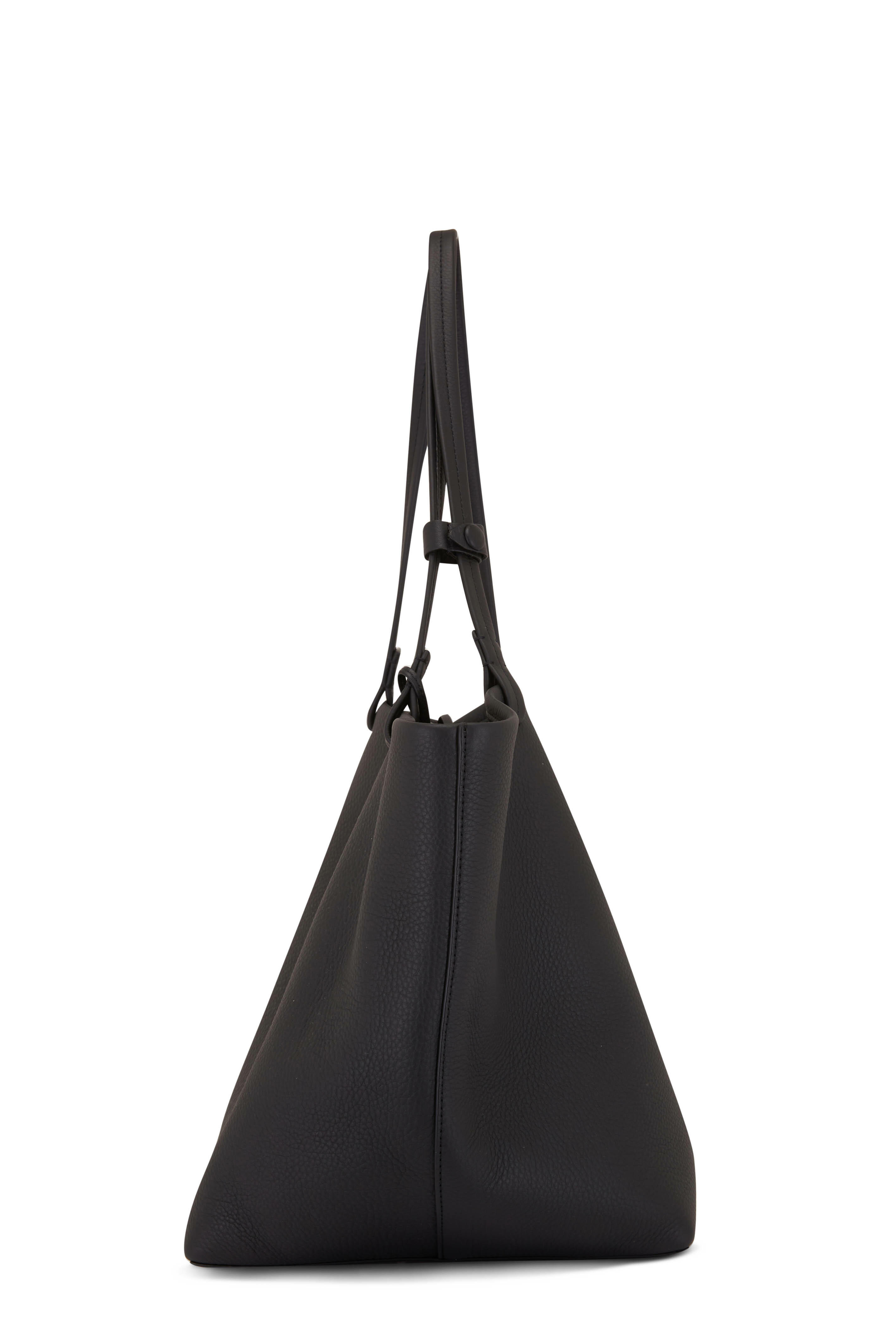 The Row, Park tote 3 lux black leather bag