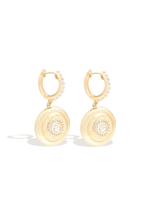Campbell + Charlotte 14k Yellow Gold Evolve Diamond Charm Earring - view 2