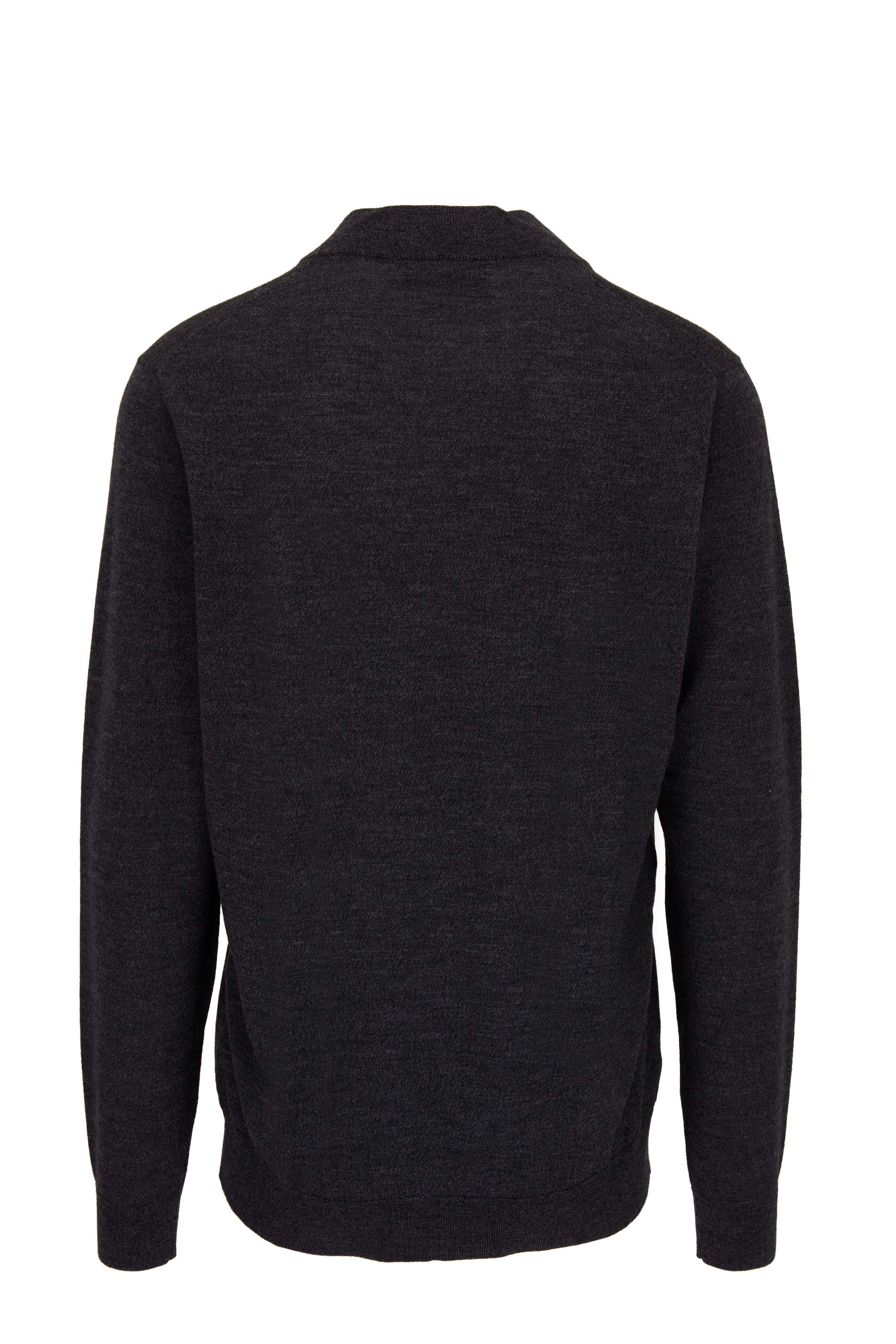 Patrick Assaraf - Gray Merino Wool Full Zip Sweater