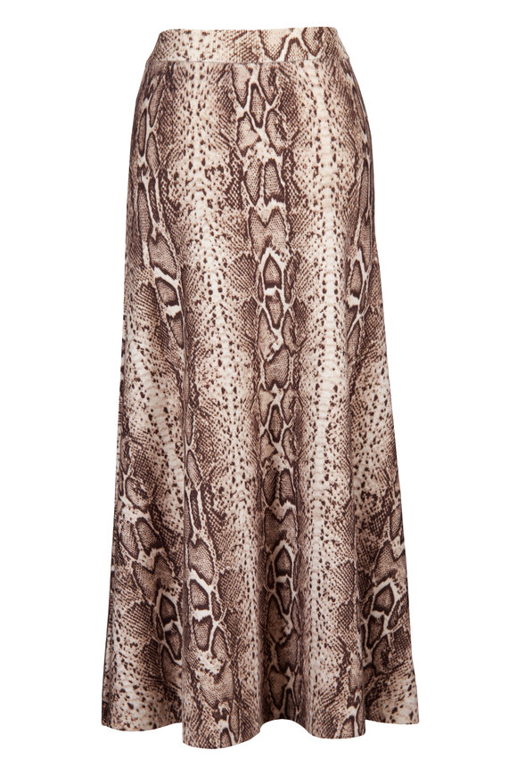 Cara Cara Sandra Oatmeal Heather Animal Print Midi Skirt - view 1