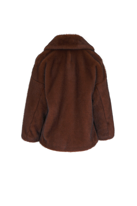 Herno Chocolate Mélange Faux Fur Jacket - view 3