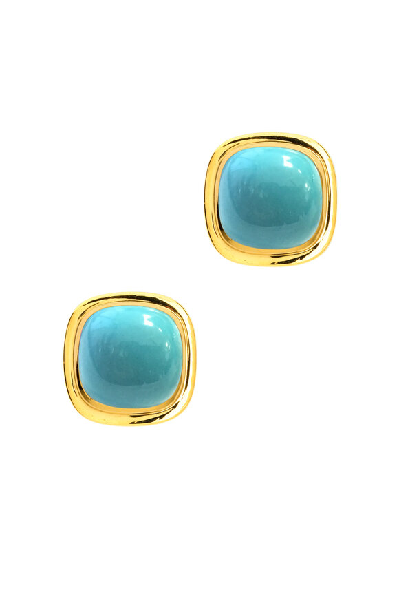 Syna - Yellow Gold Limited Edition Turquoise Earrings