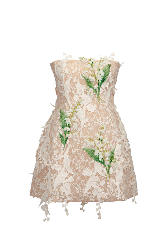 Leo Lin Roselle Embellished Lace Bustier Mini Dress - view 1