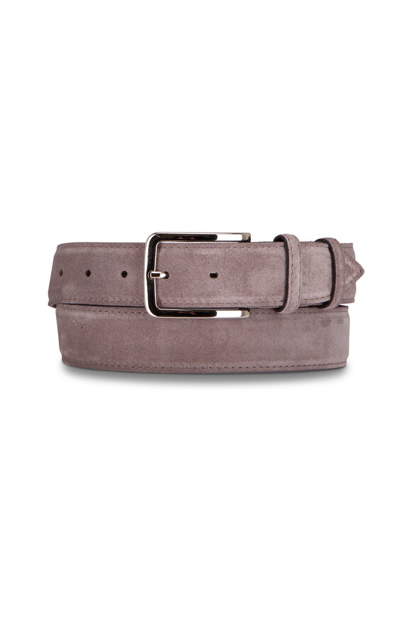 Bontoni Gray Suede Belt - view 1