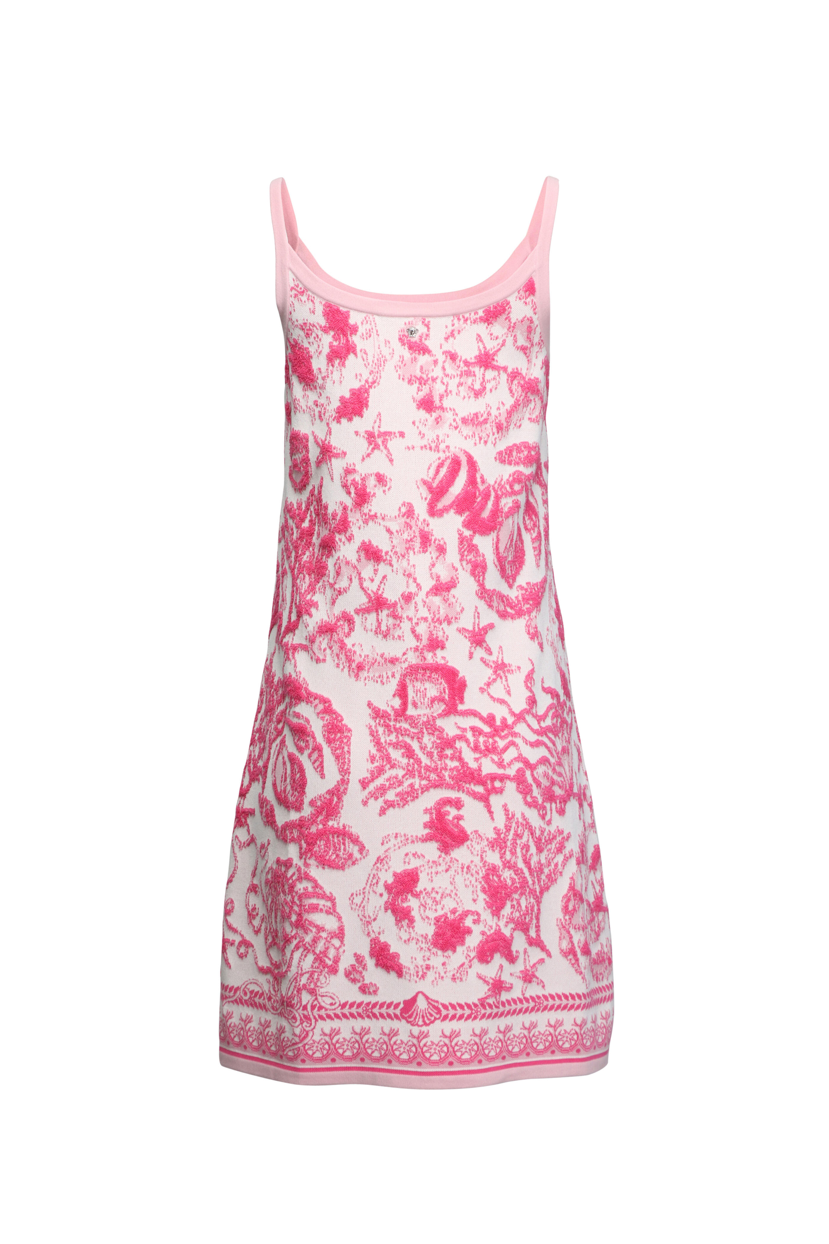 Versace - Barocco Eggshell & Pink Towel Midi Dress
