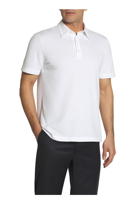 Brioni - White Cotton Piqué Polo 