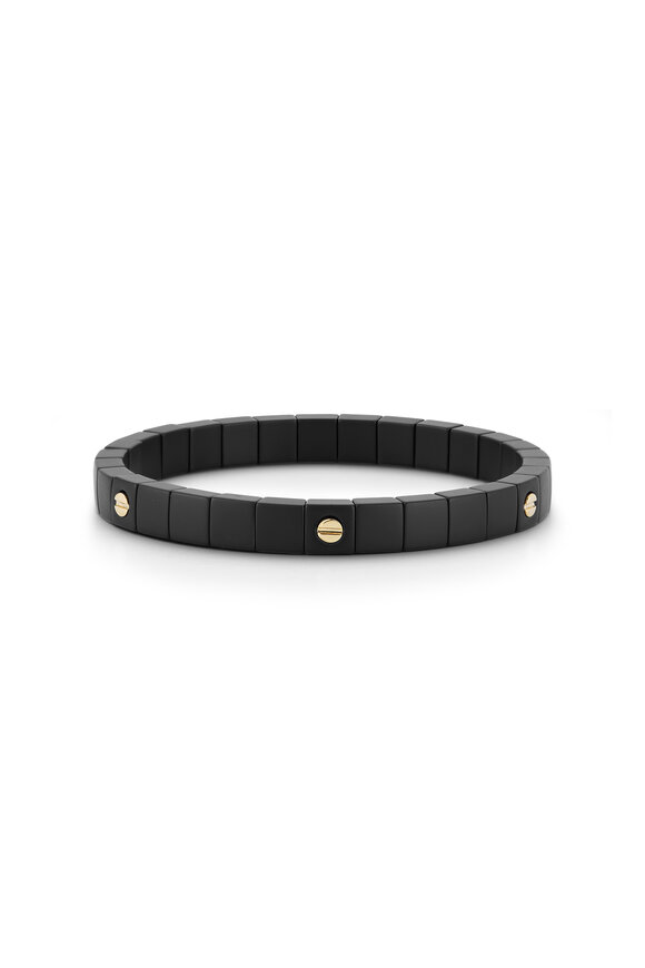 Extensible by Demeglio Scacco Matte Black Ceramic Stretch Bracelet