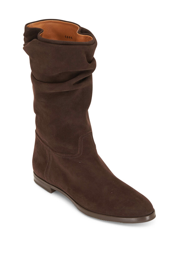 Gravati - Dark Brown Suede Scrunchy Boot