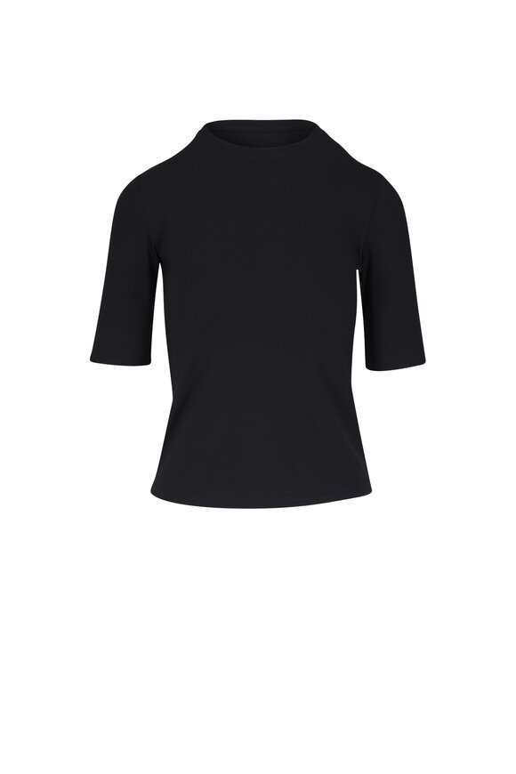 L'Agence Saundra Black Crew Neck T-Shirt