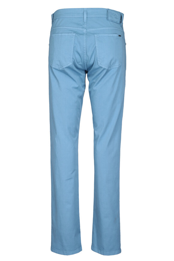 Cesare Attolini Aqua Cotton Stretch Five Pocket Pant - view 2