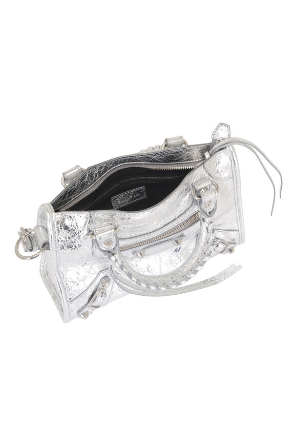 Balenciaga Mini Le City Silver Leather Shoulder Bag - view 4