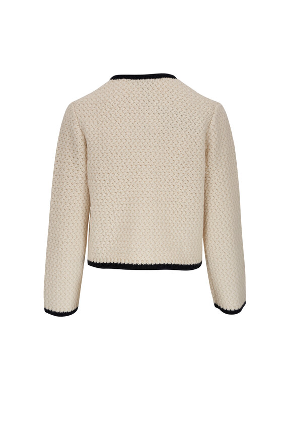 Nili Lotan - Perah Ivory & Dark Navy Wool Jacket 