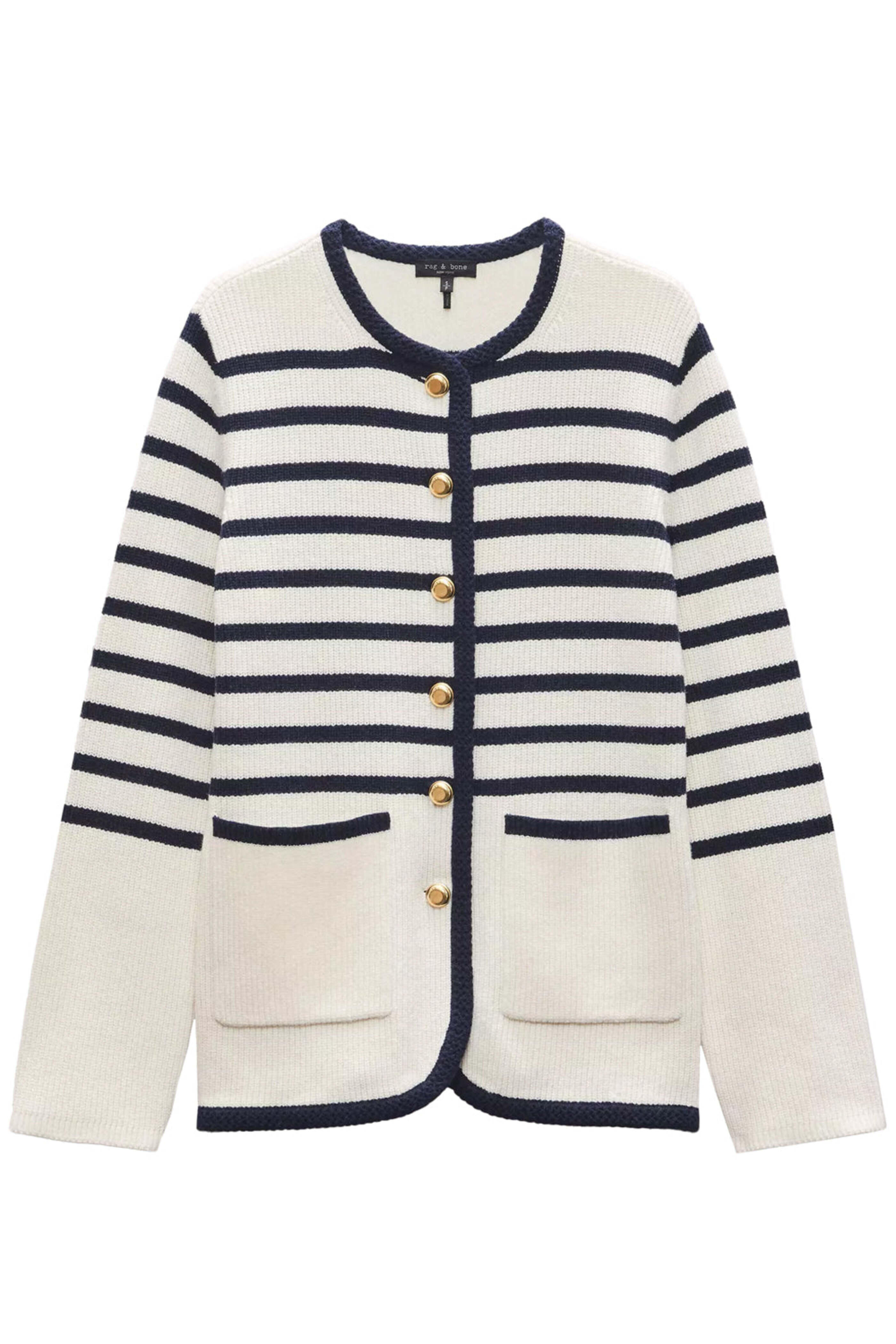 Rag & Bone - Ivory Stripe Nancy Long Cardigan