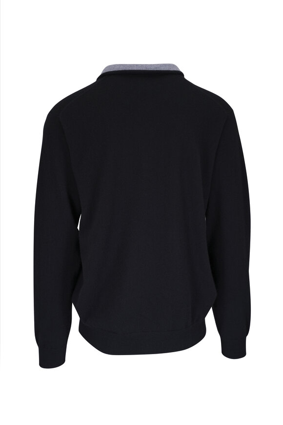 Peter Millar - Black Cashmere Quarter Zip Pullover