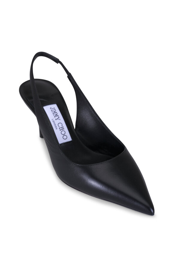 Jimmy Choo Love Black Leather Slingback, 65mm