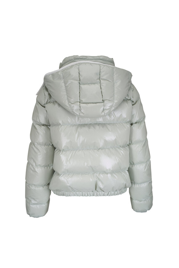 Moncler Andro Light Green Hooded Short Down Jacket - view 3
