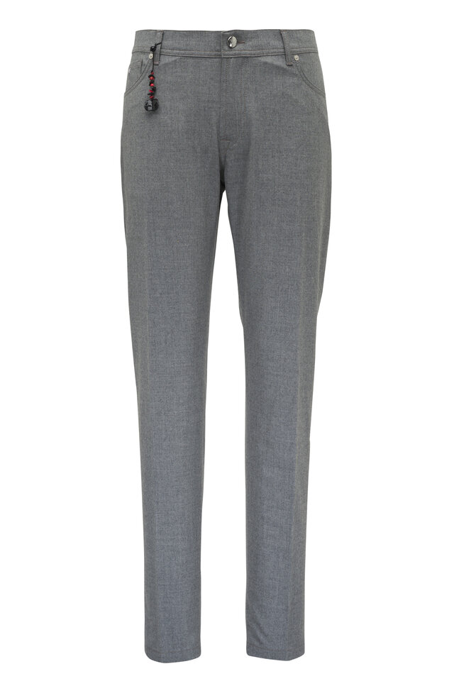 PT Torino - Charcoal Gray 160s Wool Serge Dress Pant