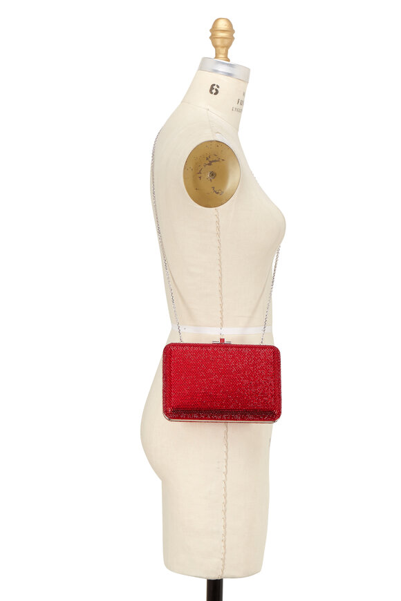 Judith Leiber Couture - Red Crystal Slim Slide-Lock Clutch 
