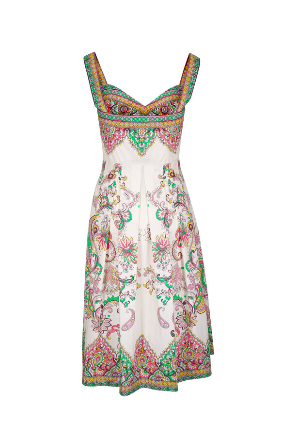 Etro - Beige Printed Cotton Midi Dress