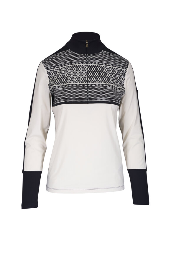 Bogner Elissa Eggshell & Black Ski Quarter Zip Pullover