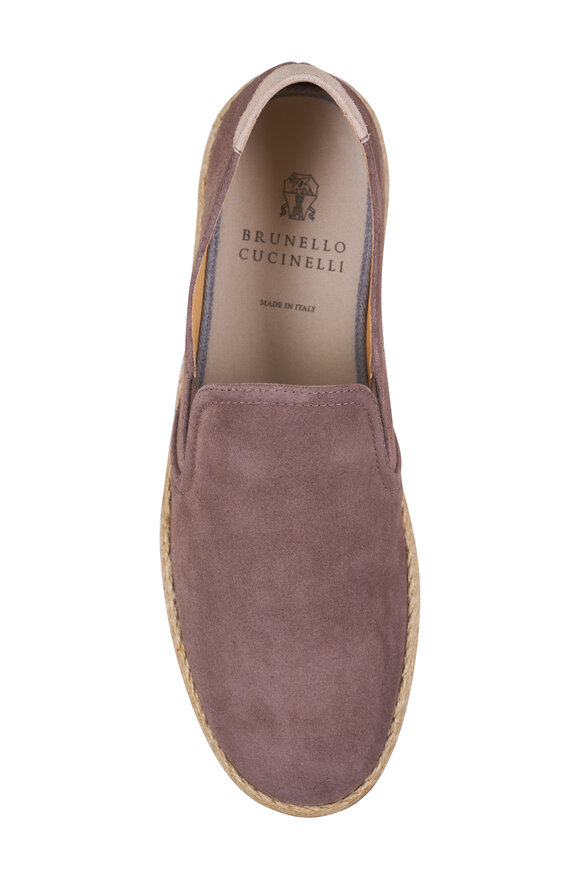 Brunello Cucinelli - Gray Suede Espadrille Loafer